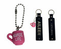 3D Custom Name Leather Keychain with Nurse Charm (Healthcare Heroes Edition)