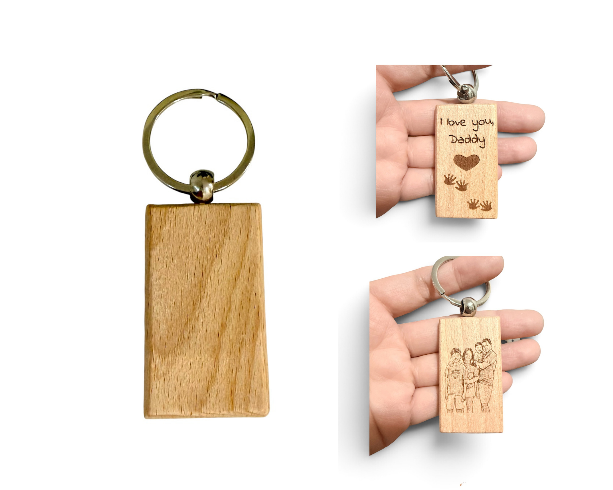 Custom Laser-Engraved Wooden Keychain For Dad (Limited Edition)